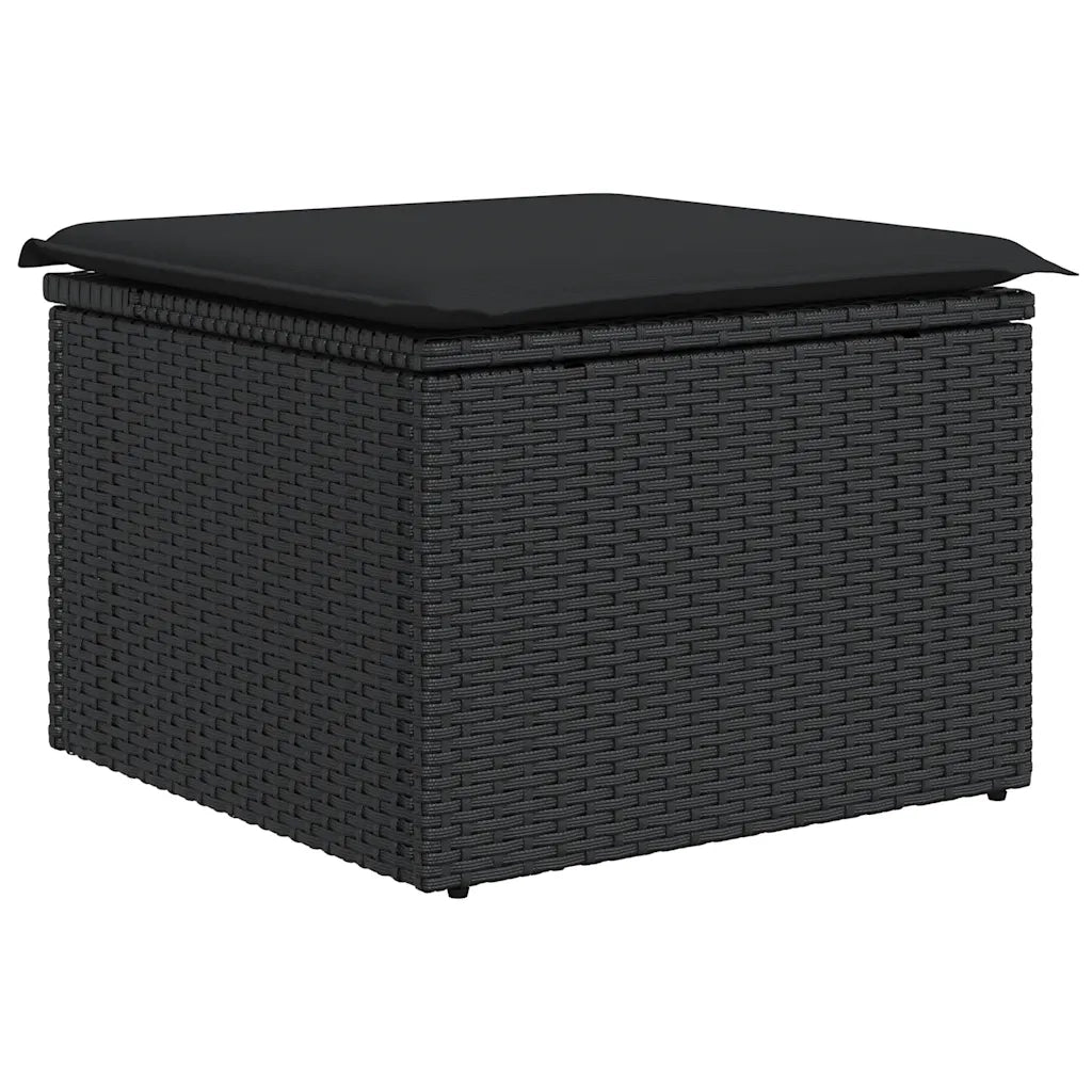 Set Divano da Giardino 6 pz con Cuscini Nero in Polyrattan 3327135
