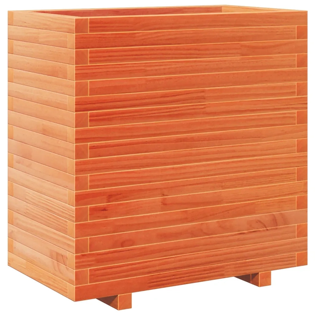 Fioriera | Cassetta per fiori | Vaso Giardino Marrone Cera 70x40x72,5cm Legno Massello Pino