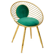 Sgabello imbottita in metallo dorato verde 55x46x70h
