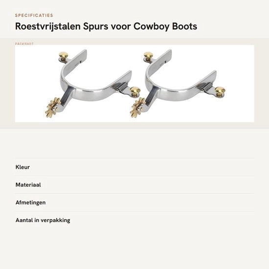 Stivali da cowboy - Spillo Robusto - Acciaio Inossidabile - Duraturo - Maniglia di Ottone - Design Semplice - Adatto per Stivali da Cowboy - Spille da Cowboy