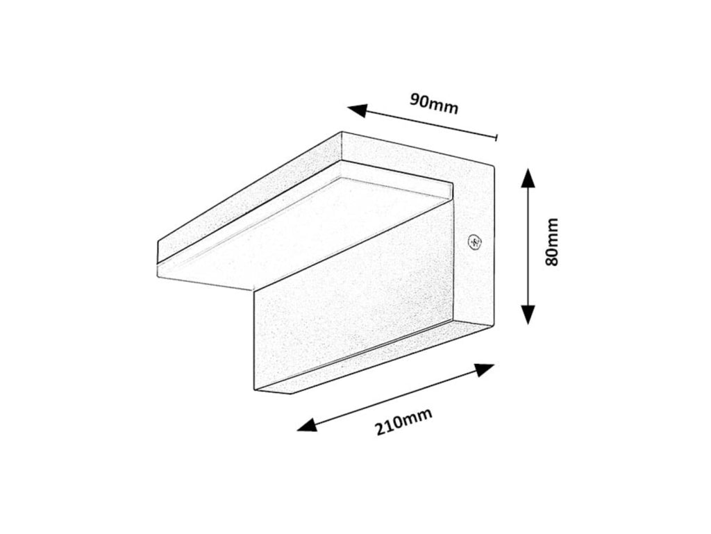 Applique esterna moderna nera LED 10W 4000K IP54 Zaragoza