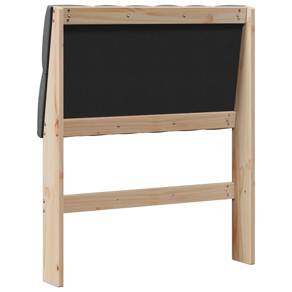 Testiera | Testata imbottita Grigio scuro 80 cm Pino massello