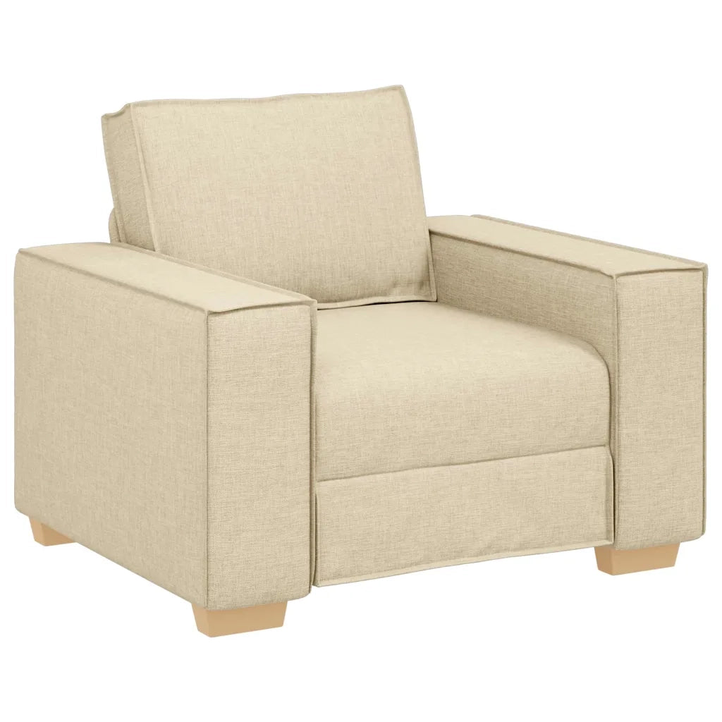 Divano 3 pcs Crema 220 x 80 x 84 cm Tessuto misto lino 3324616
