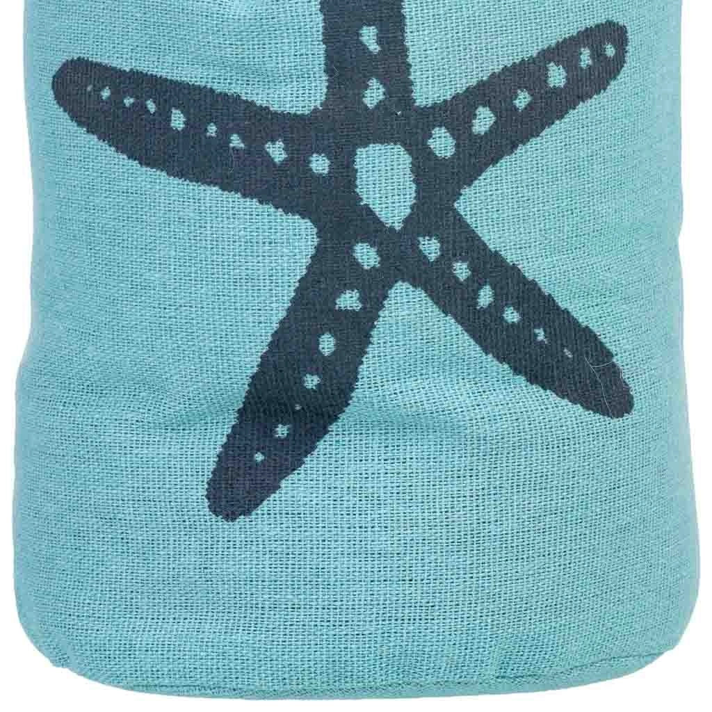 Fermaporta in cotone con stella blu, 12x12x25h cm