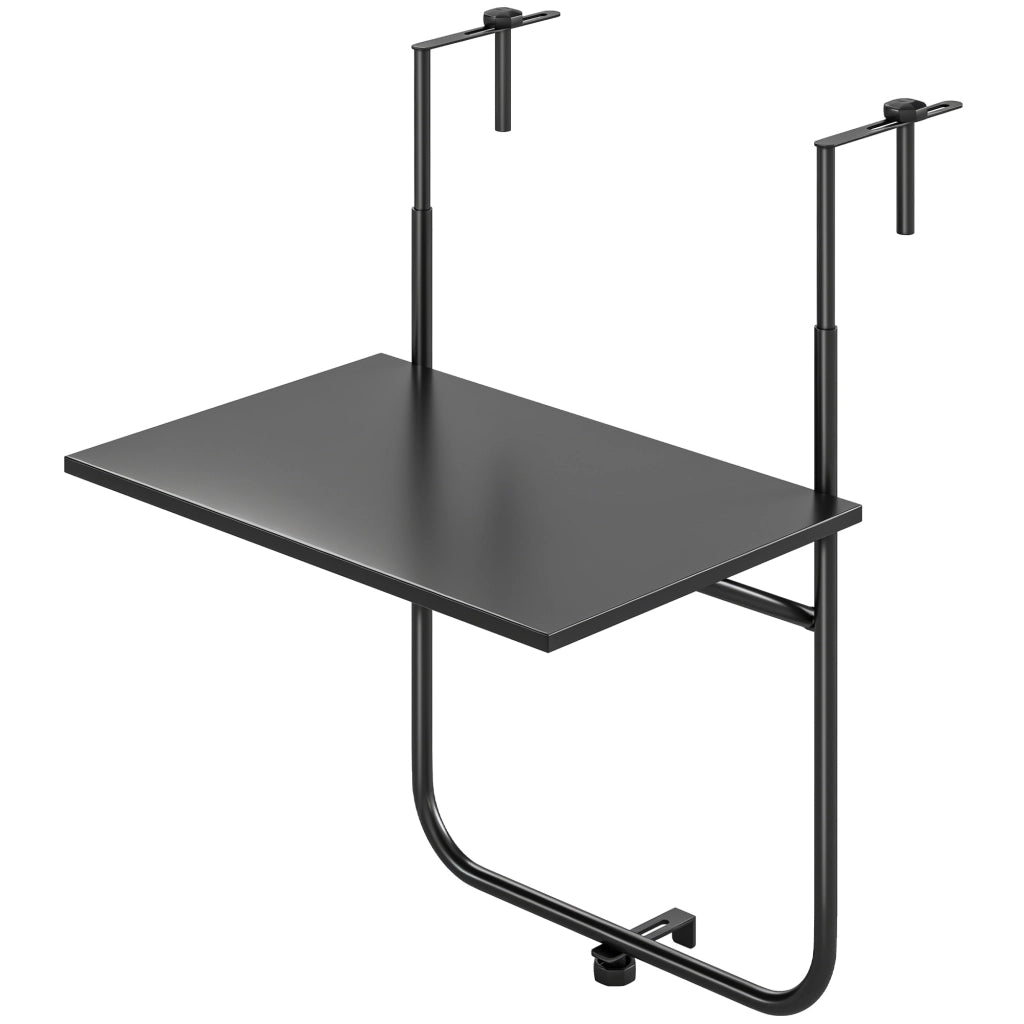 Tavolo da balcone pieghevole ¨C Xylo ¨C metallo nero regolabile 62x60x85,5cm