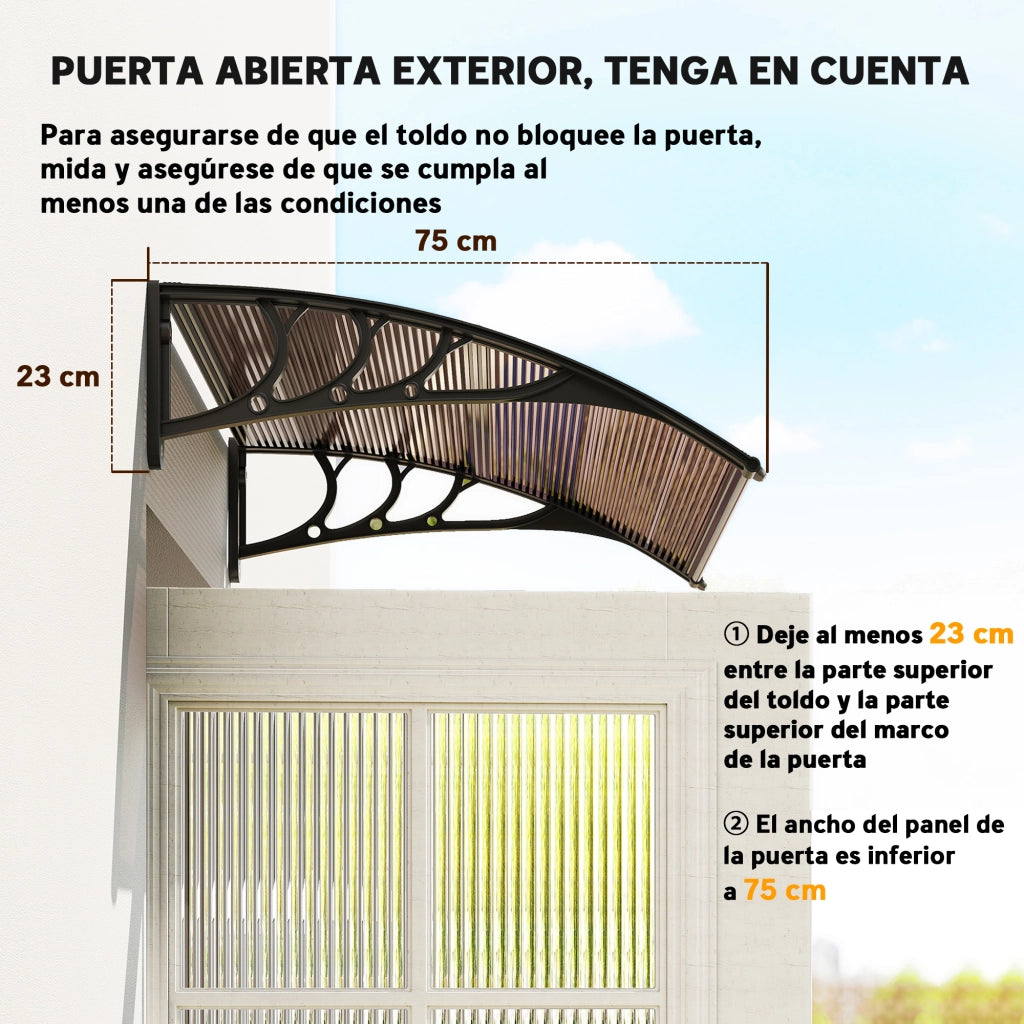 Tenda da Esterno per Porta e Finestra ¨C zephmum ¨C Marrone 75x100 cm