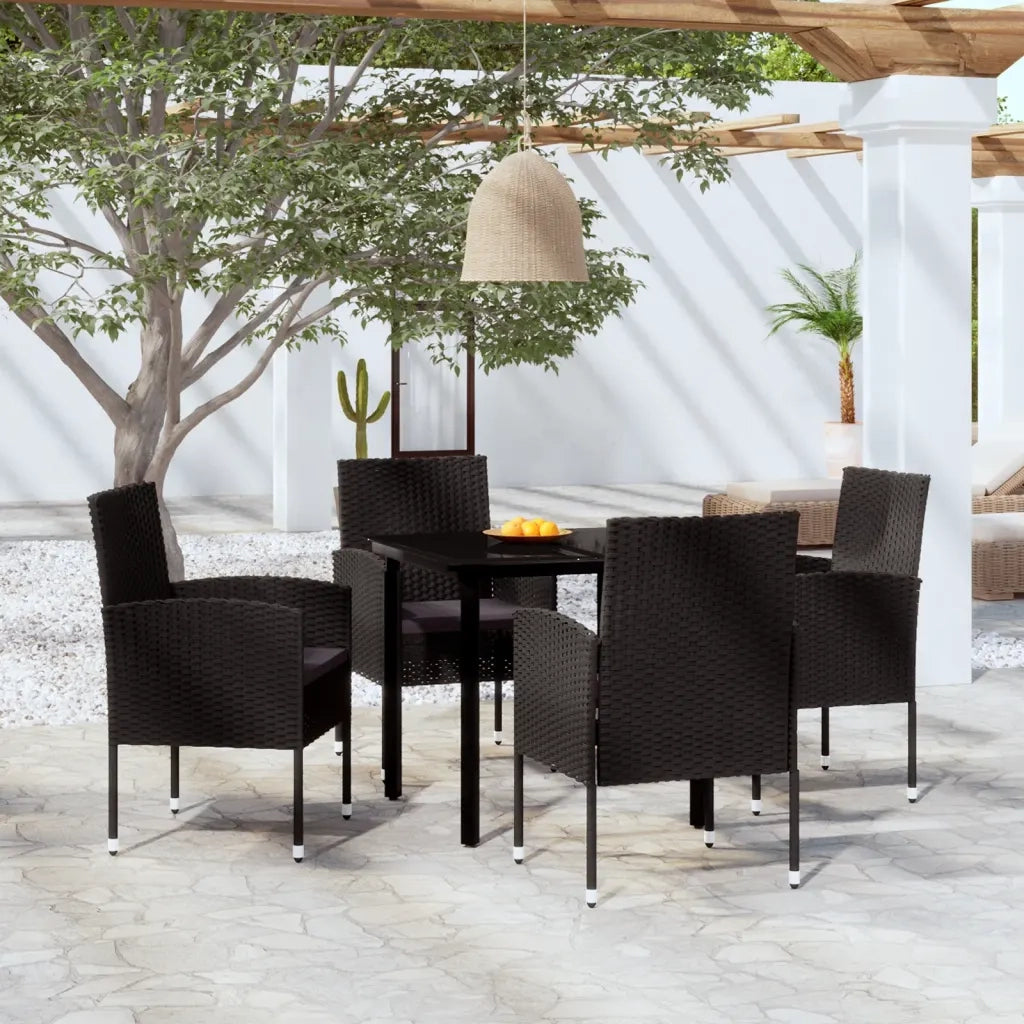 Set da Pranzo da Giardino 5 pz Nero 3099614