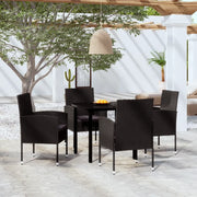 Set da Pranzo da Giardino 5 pz Nero 3099614