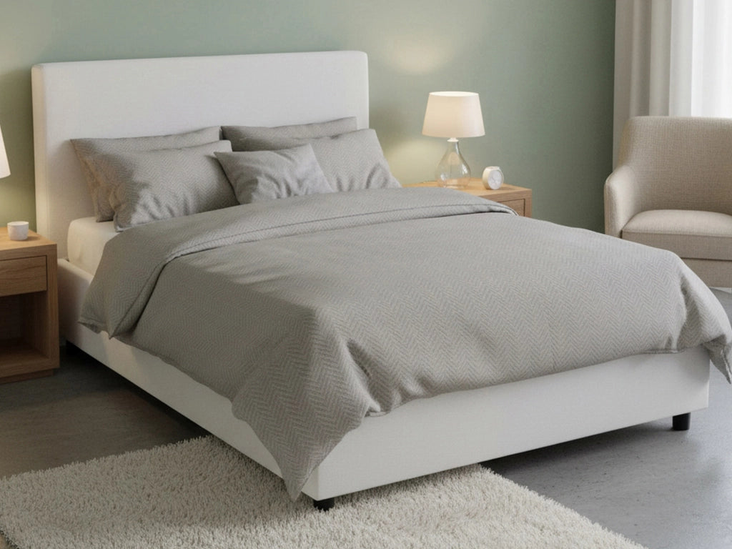 Alia, Letto Piazza e Mezza Contenitore Made in Italy, Bianco