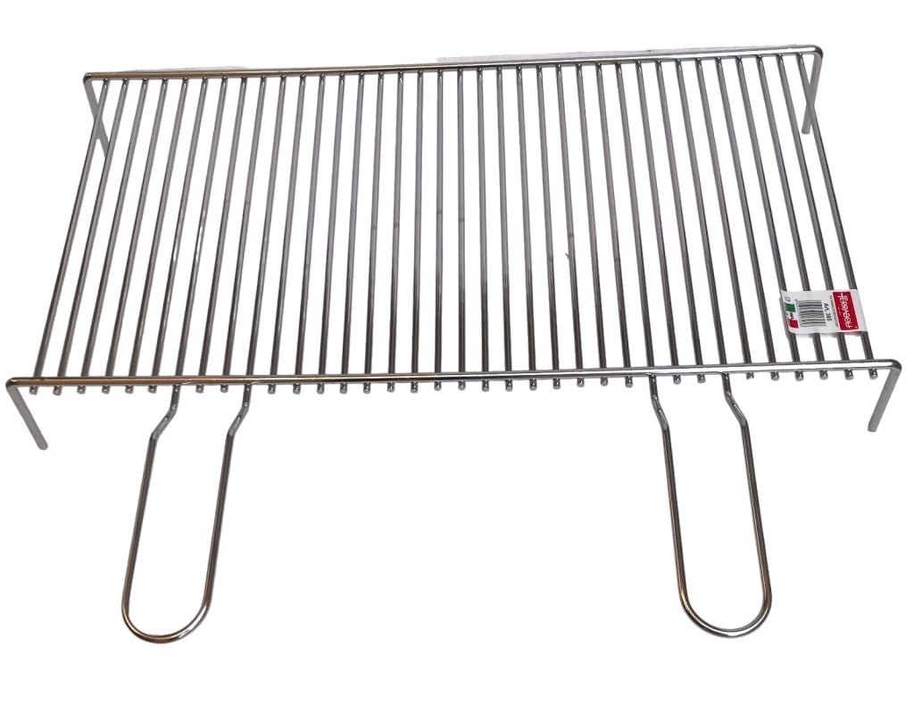 Graticola in filo di acciaio cromato, pesante, per camino barbecue campeggio, made in Italy 80x40 cm