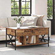 Tavolino da Salotto-Tavolino da soggiorno-Tavolo Legno vecchio 100 x 55 x 48.5 cm