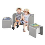 Tavolo per bambini con sedie 66 x 41 x 51 cm ergonomico multifunzionale design moderno betulla grigia 20_0014081