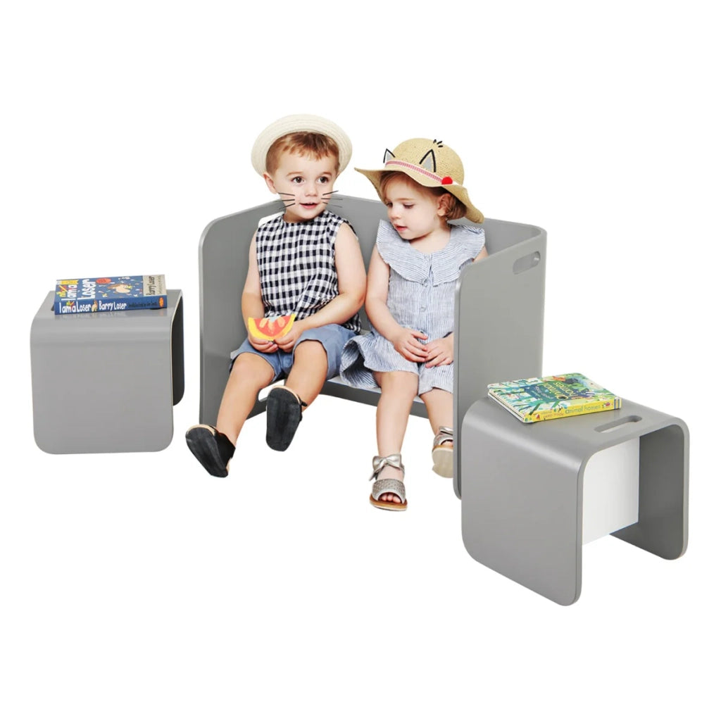 Tavolo per bambini con sedie 66 x 41 x 51 cm ergonomico multifunzionale design moderno betulla grigia 20_0014081