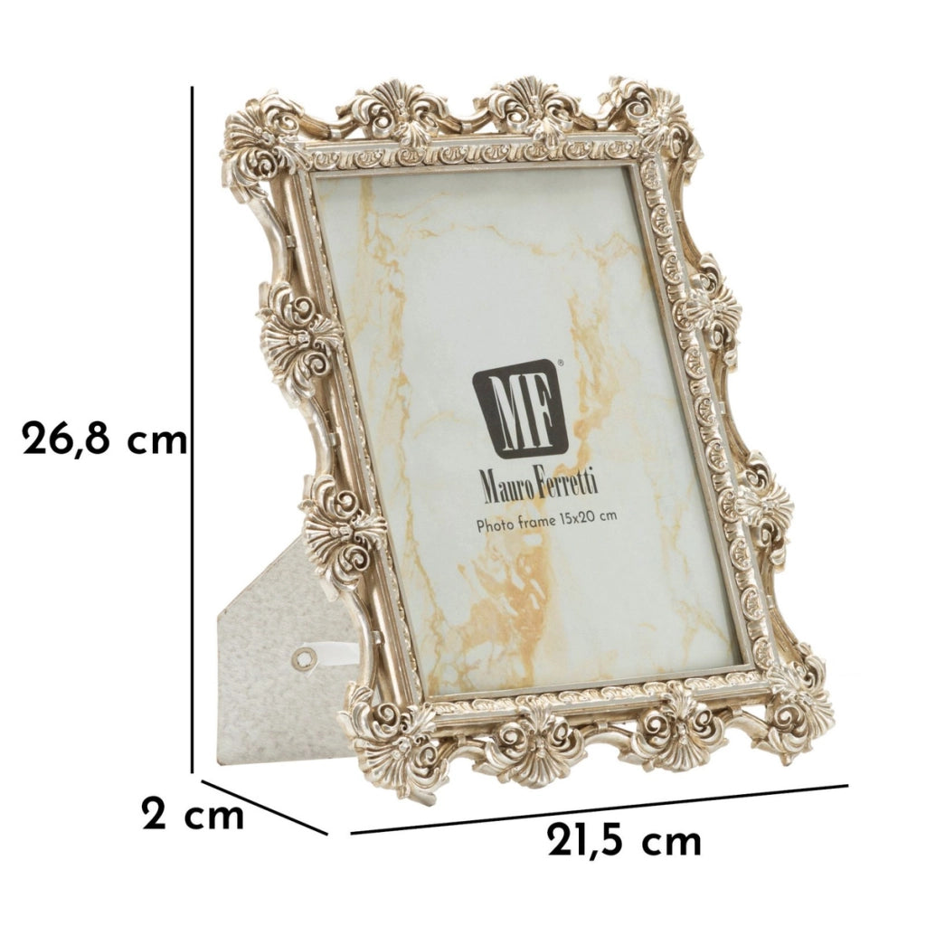 Cornice portafoto Florence argento barocca 15x20 cm