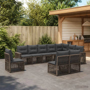 Set Divano da Giardino 10 pz Grigio e Grigio Scuro polyrattan 3435152