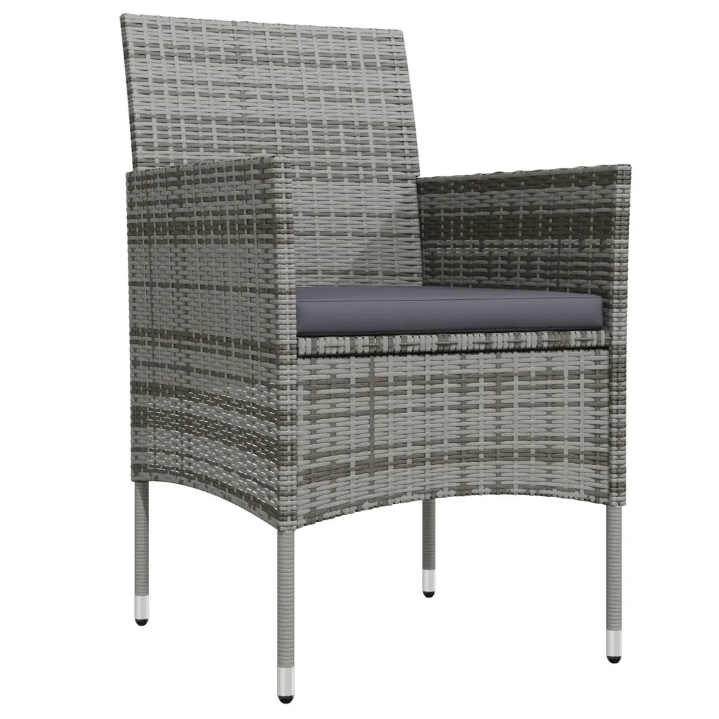 Set da Pranzo da Giardino 7 pz con Cuscini Grigio e Nero 3099291