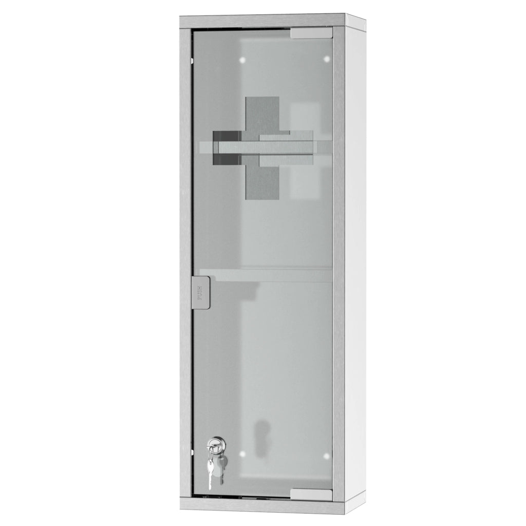 Armadio Farmacia ¨C zephmum ¨C Bianco Acciaio Inox 20x12x58 cm