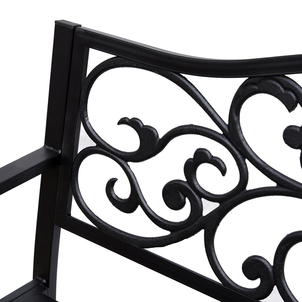 Panchina da giardino 3 posti ¨C Xylo ¨C metallo nero 127x60x85 cm
