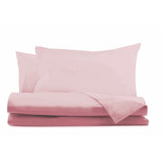 COMPLETO LETTO SINGOLO IN COTONE ROSA ANTICO 115 GSM