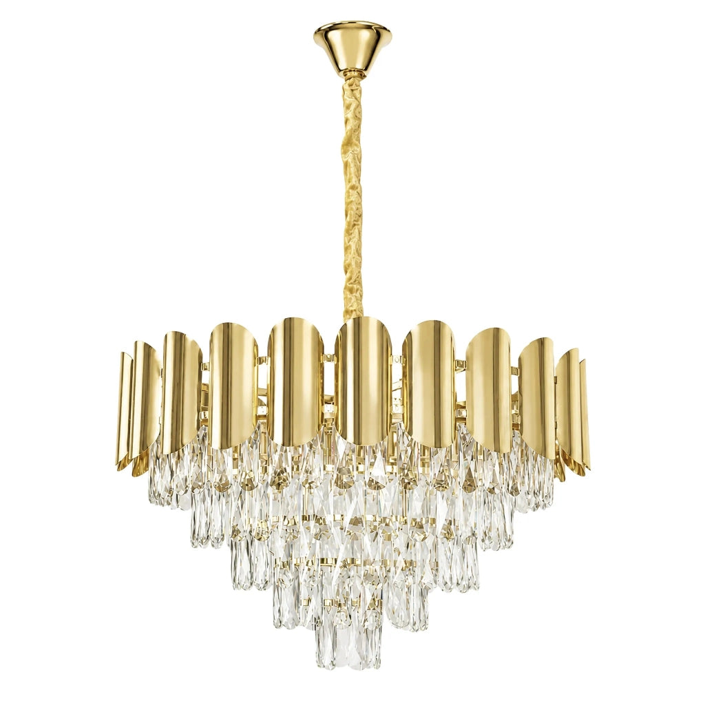 Lampada A Sospensione In Cristallo Swe100-cp 60cm Gold