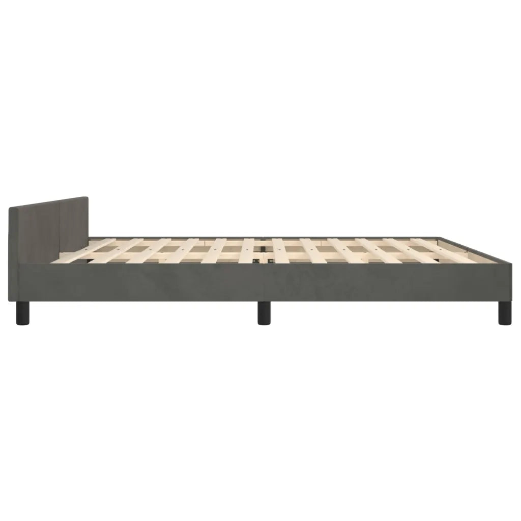 Giroletto senza Materasso-Struttura Letto Grigio Scuro 200x200 cm Velluto 537973