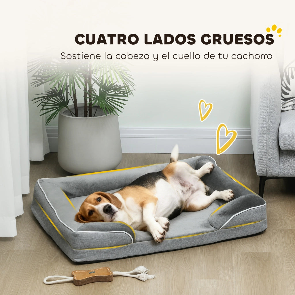 Cuccia per Cane e Gatto con Copertura Lavabile ¨C zephmum ¨C Grigio 91.5x68.5x16.5 cm