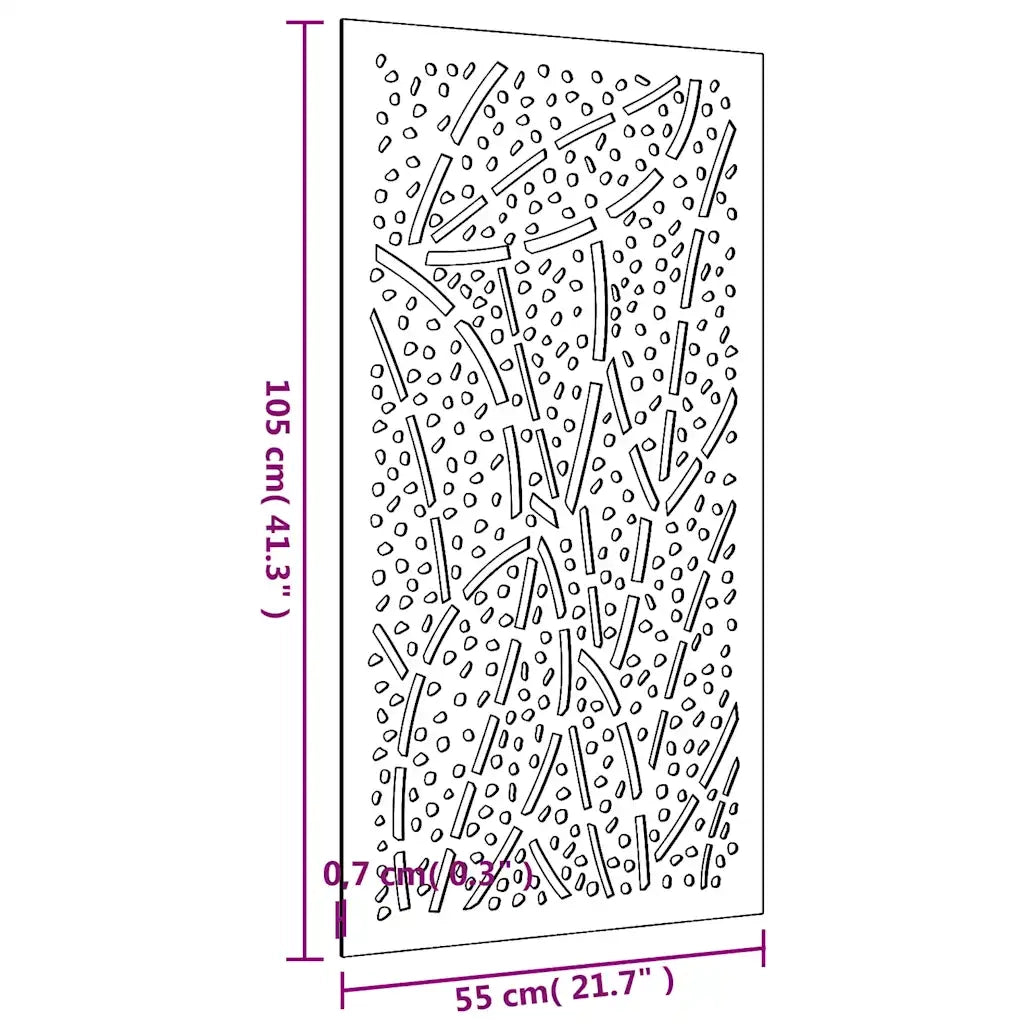 Decorazione Muro da Giardino 105x55 cm Foglia Acciaio Corten 824475