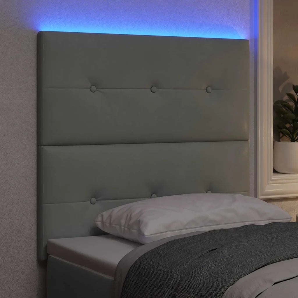 Testiera | Testata LED con strisce LED Grigio chiaro 100 cm Velluto