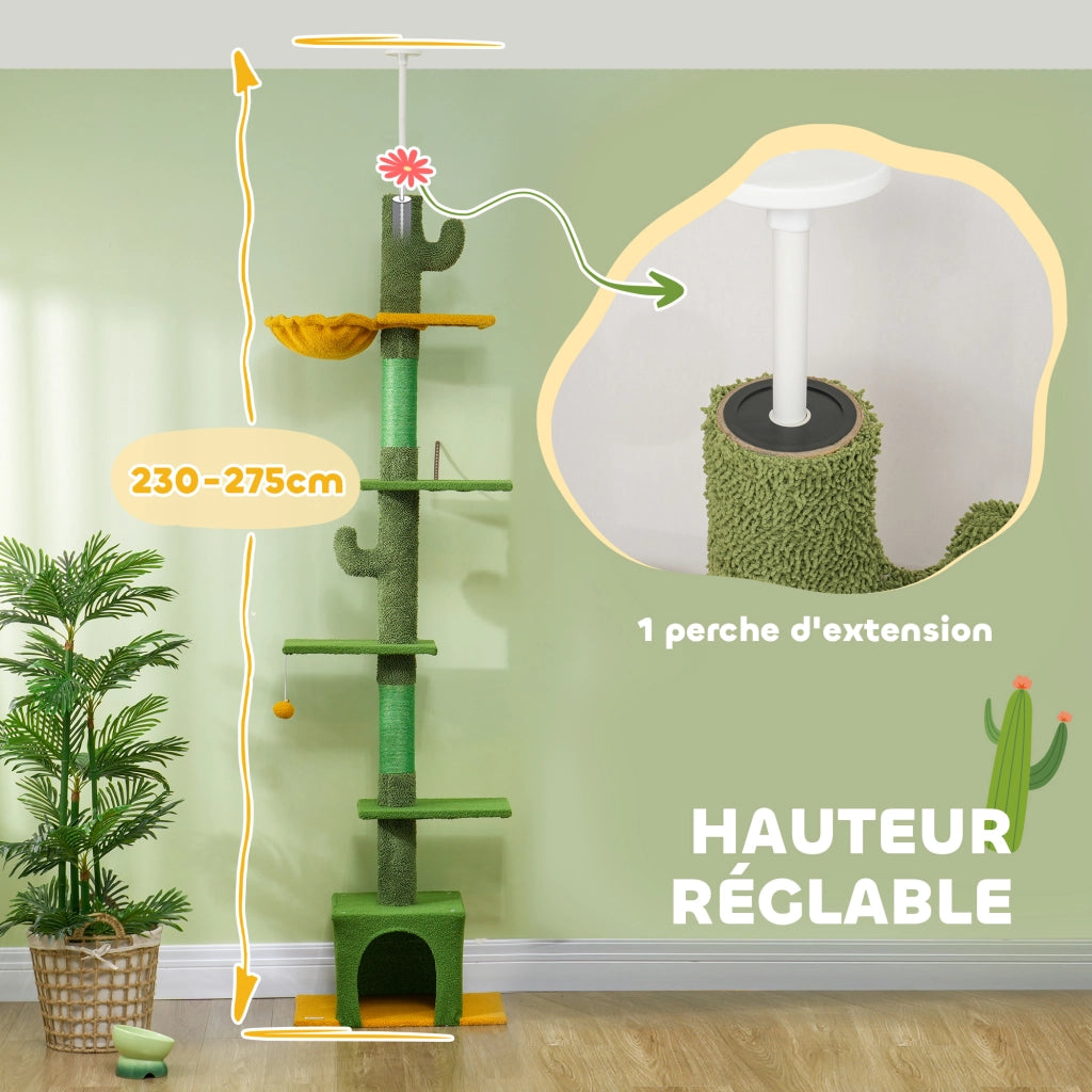 Casetta per gatti con piattaforme e amaca ¨C zephmum ¨C verde 275cm