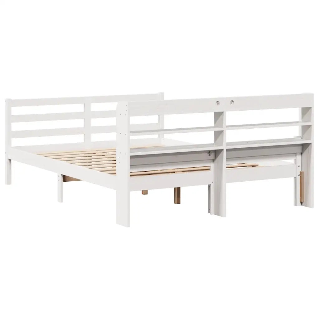 Giroletto con Testiera senza Materasso-Struttura Letto Bianco 140x200 cm 711069