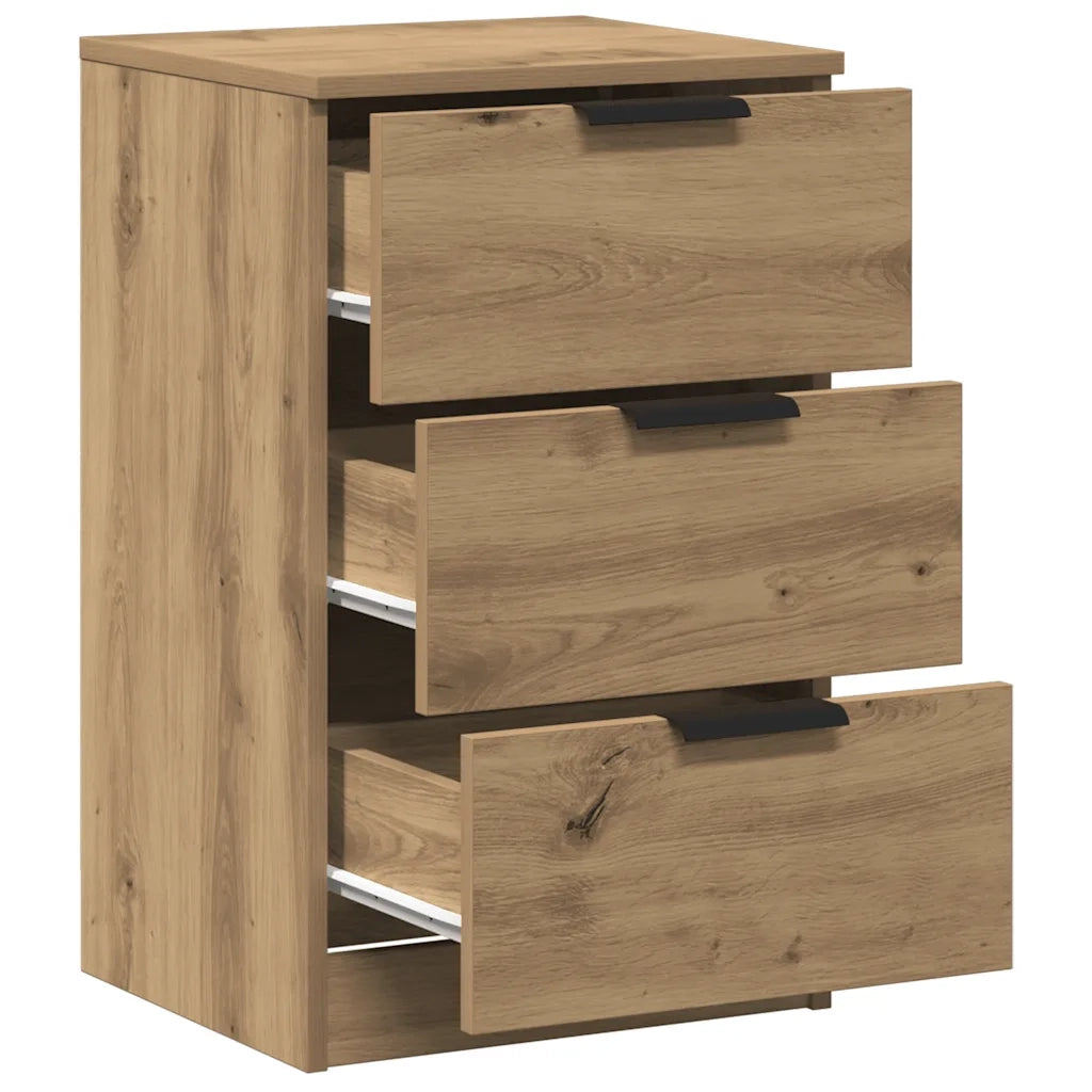 Comodino | Armadio da Notte | Mobiletto da notte Rovere Artigianale 40x36x65 cm in Legno Multistrato
