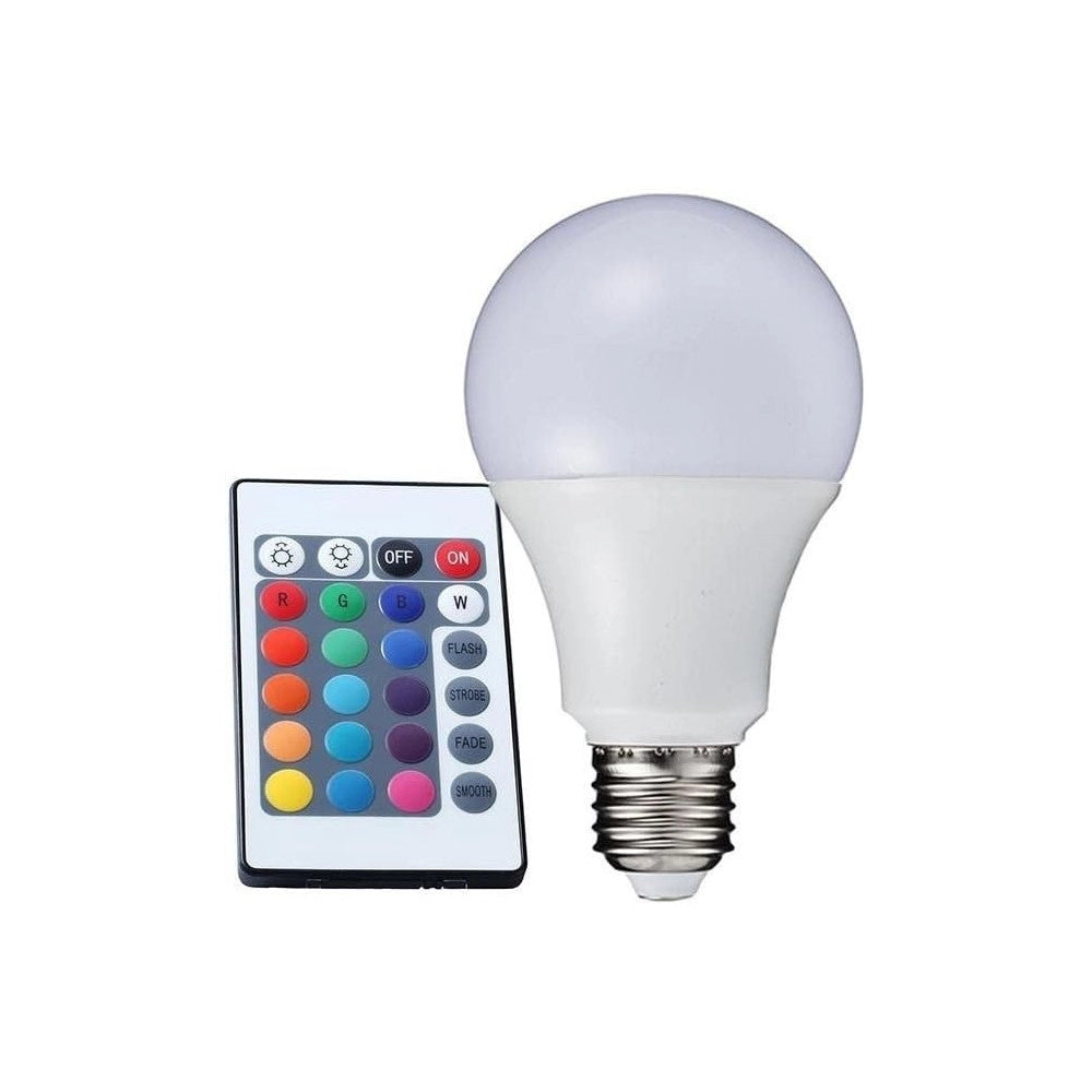 Trade Shop - Lampadina Lampada Faretto Led Rgb Con Telecomando Luce Multicolor E27 Da Interno -  7 Watt