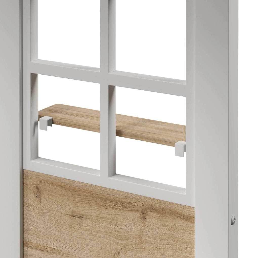 Letto a soppalco 90x200 cm con scala contenitore e area gioco bianco