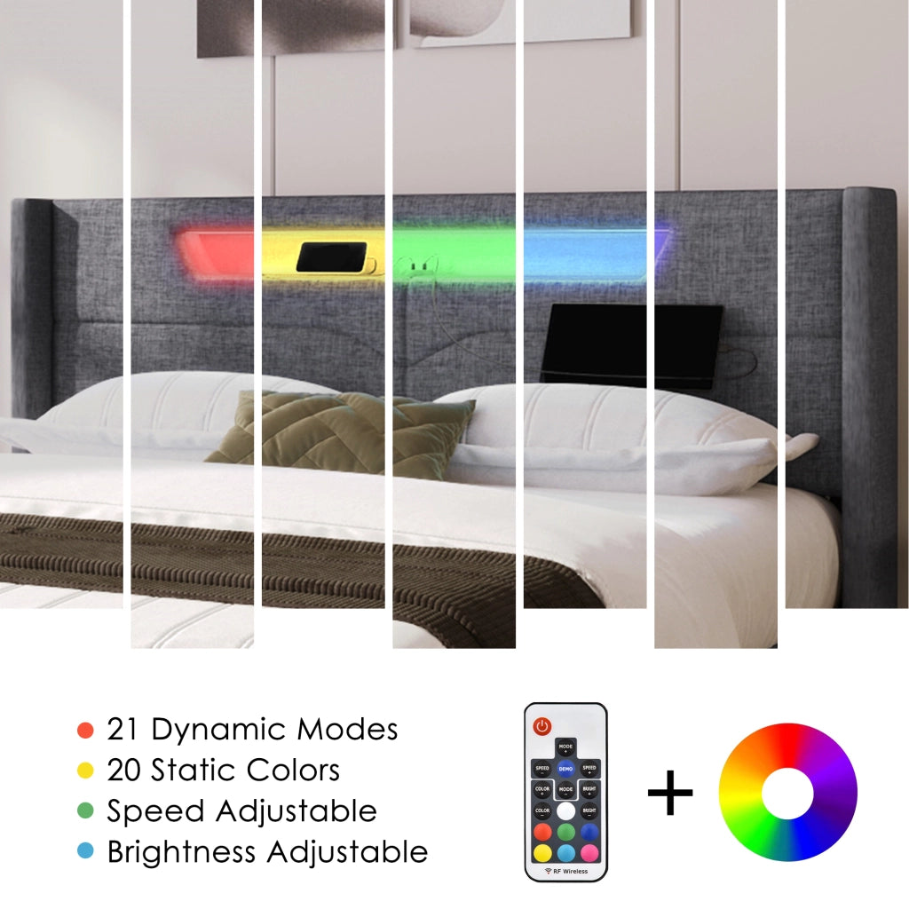 letto imbottito lino grigio 140x200 cm