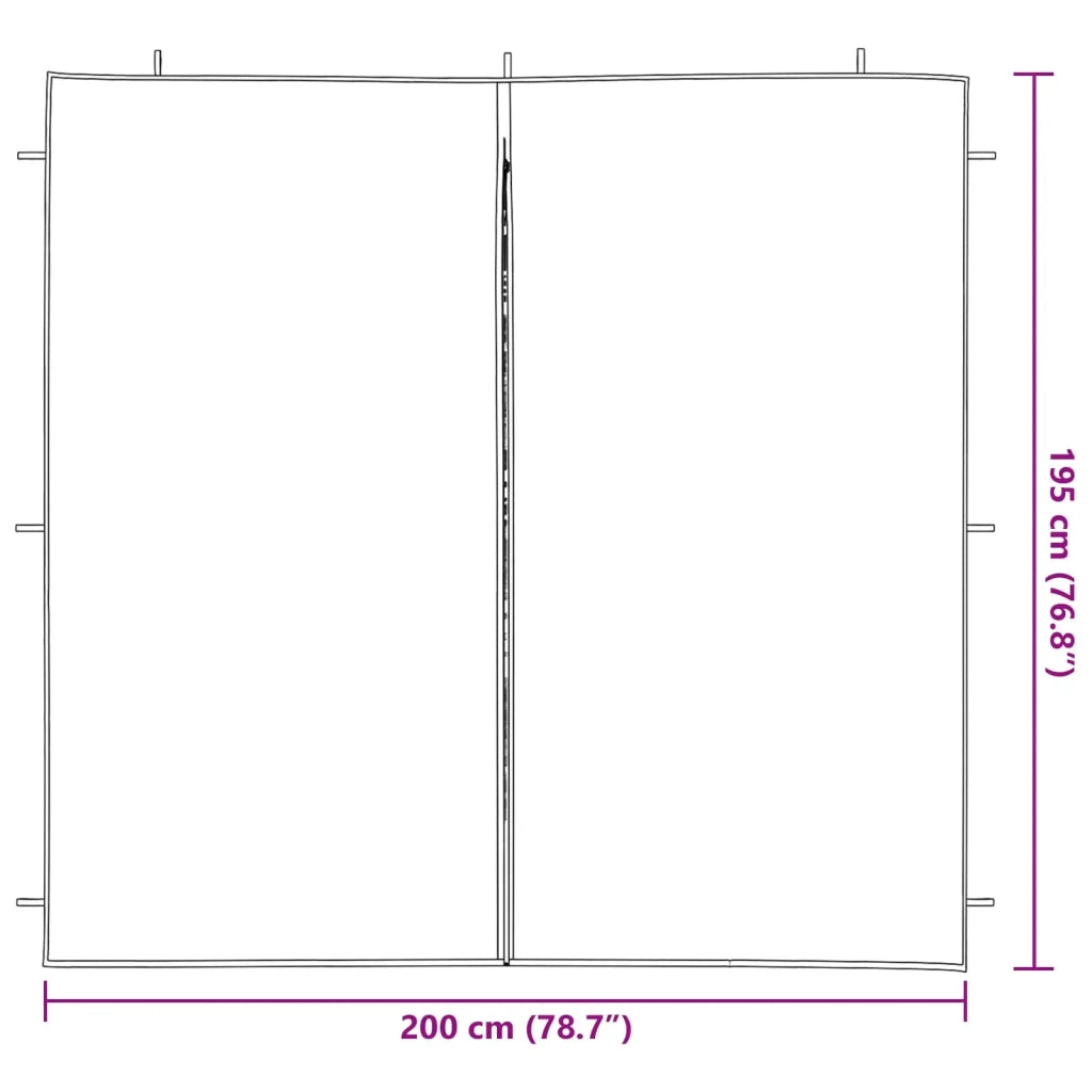 Parete per tenda da festa 2 pz Bianco 200 x 195 cm CFW9469549