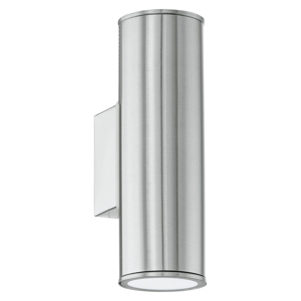 Applique Biemissione Esterno Moderna Riga Acciaio Argento Gu10