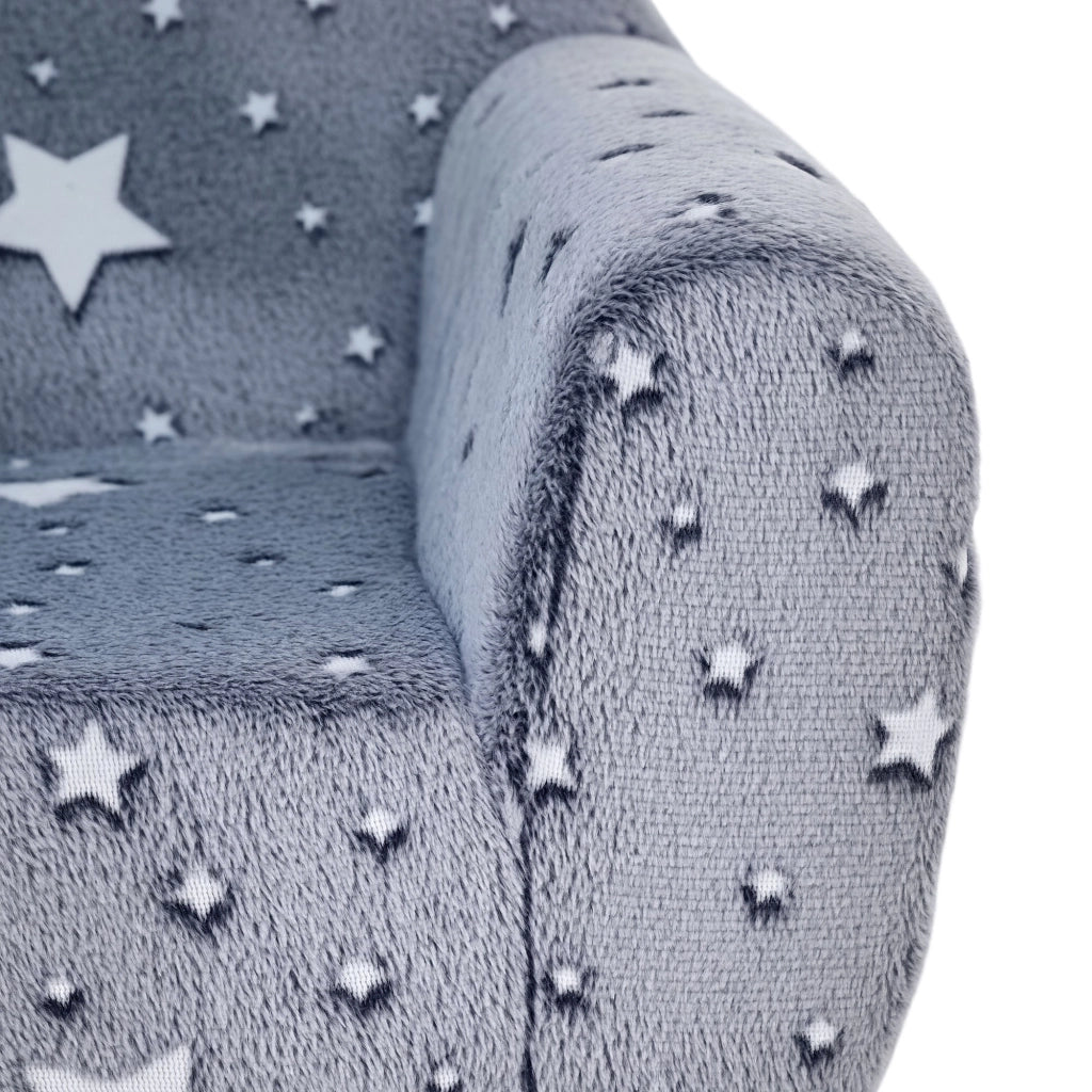 Divano per bambini in velluto ¨C zephmum ¨C 55x40x55 cm grigio