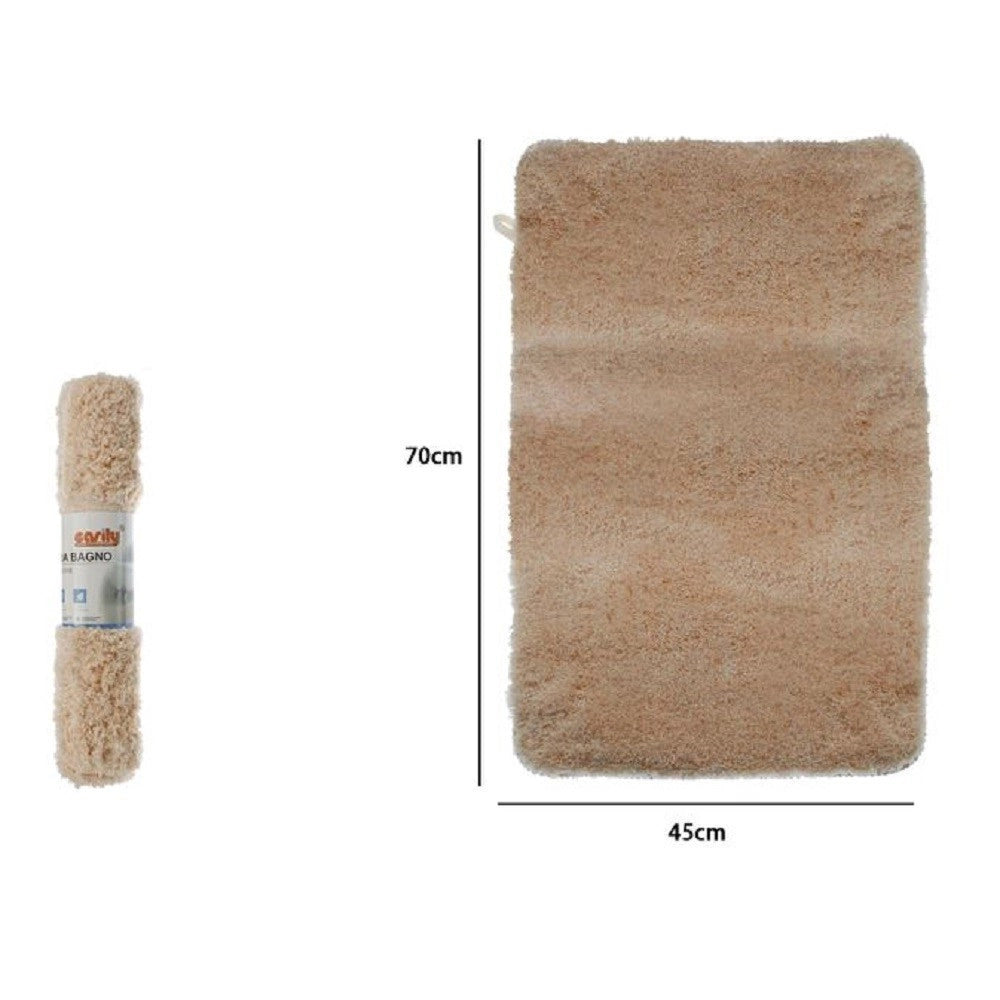 Trade Shop - Tappeto Tappetino In Tessuto Morbido Per Arredo Bagno 45x70cm Colore Beige 79924 -