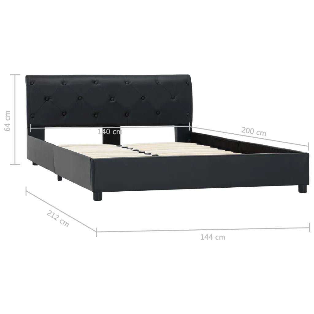 Giroletto-Struttura Letto Nero in Similpelle 140x200 cm 770730