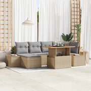Set da Pranzo per Giardino con cuscino 7 pcs Beige e grigio 3350087