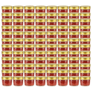 Vasi per Marmellata in Vetro Coperchio Oro 96 pz 110 ml 50797