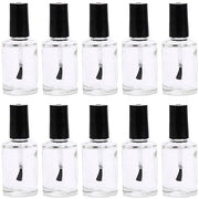 Kit di smalti per unghie trasparente 10 pezzi - Flacone in vetro trasparente - 15ml/5,5 oz - Senza solventi - Sostenibile - Ideale per l'arte dei capelli - Boccetta per smalti