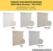 Tenda a Rullo Su Misura RODANO OSCURANTE - Larghezza 1,50m x Altezza 3m - Colore Bianco 1 - Ideale per Interni ed Esterni