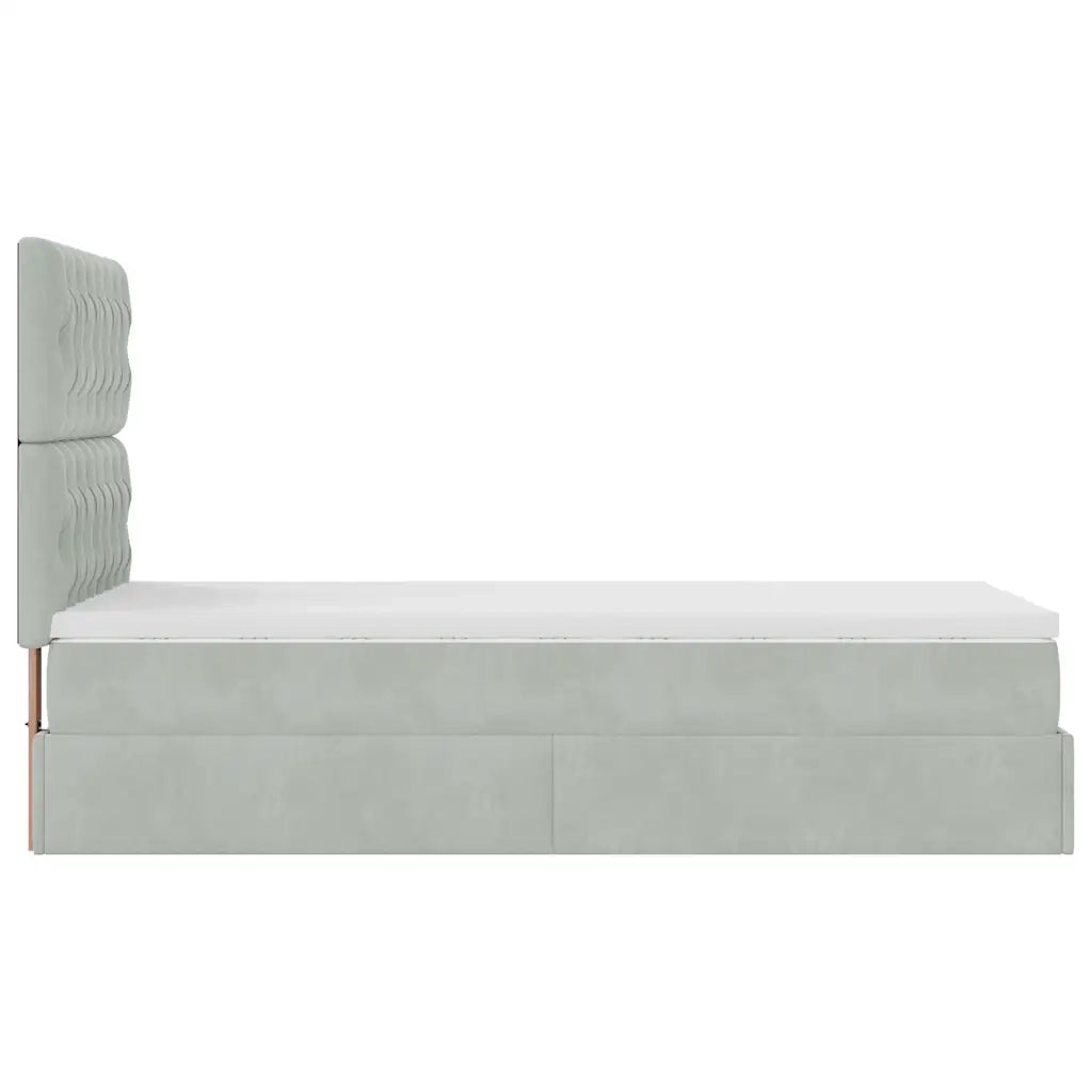 Struttura Letto Pouf con Materassi 90x190 cm in Velluto 3313511