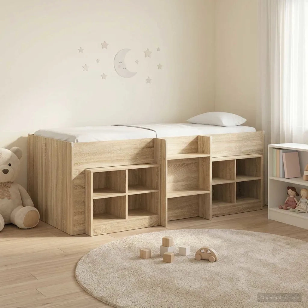 Struttura Letto Loft con Mobile 3 pz Rovere Sonoma 3423432