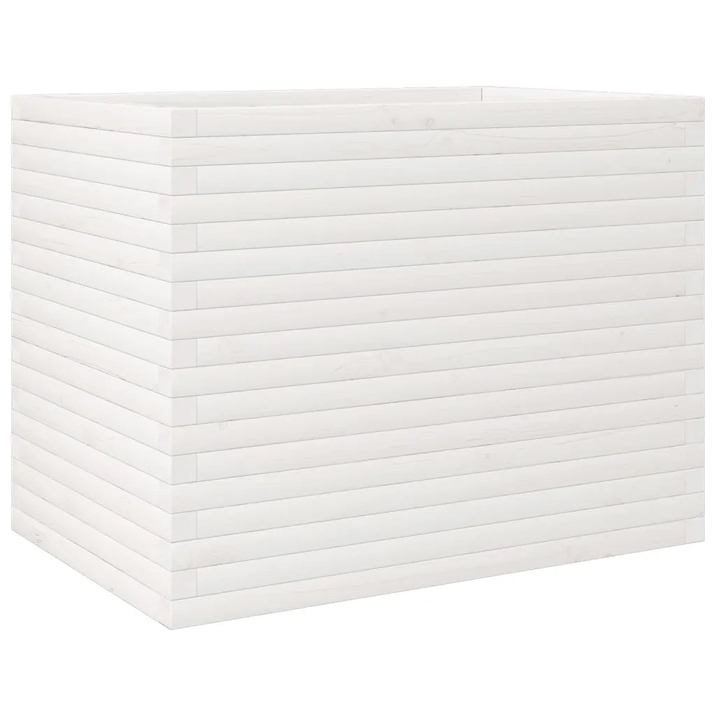 Fioriera da Giardino-Vaso da Esterno Bianca 90x60x68,5cm Legno Massello di Pino