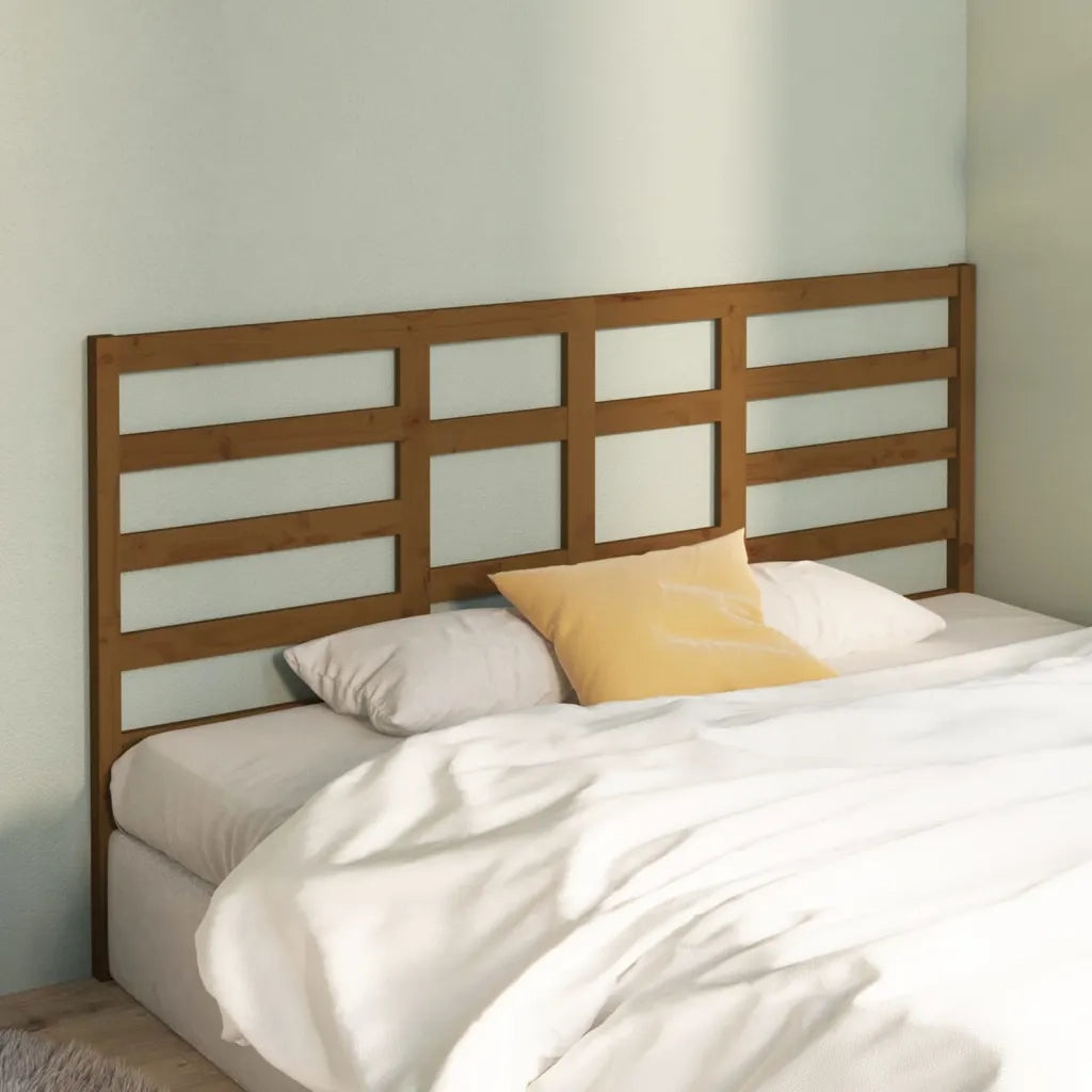 Testiera per Letto-Testata-Testiera Decorativa ambra 206x4x104 cm in Legno Massello di Pino