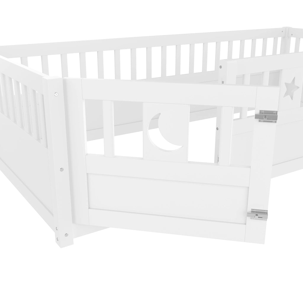 LETTO per bambini con sponde 90x190 cm in pino bianco