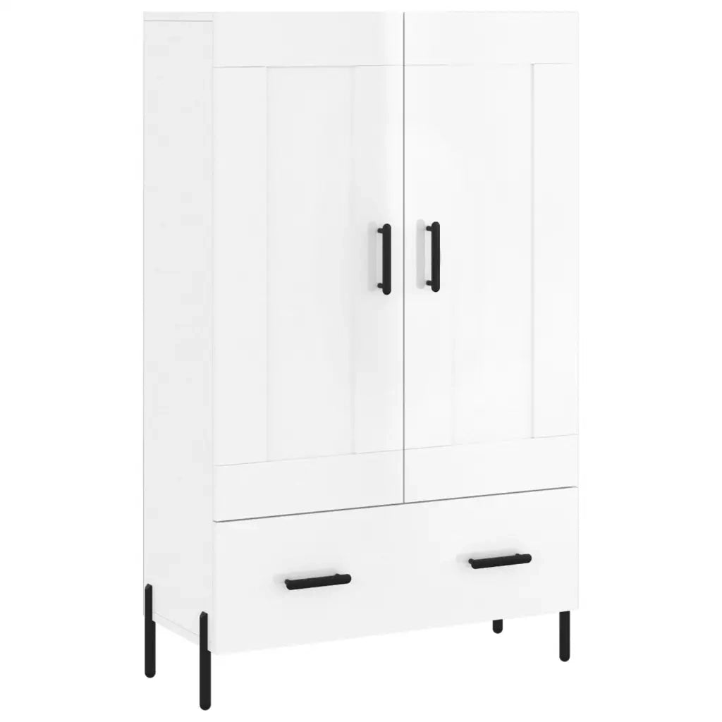 Credenza-Buffet-Armadio da cucina Bianco Lucido 69,5x31x115 cm in Legno Multistrato 261089