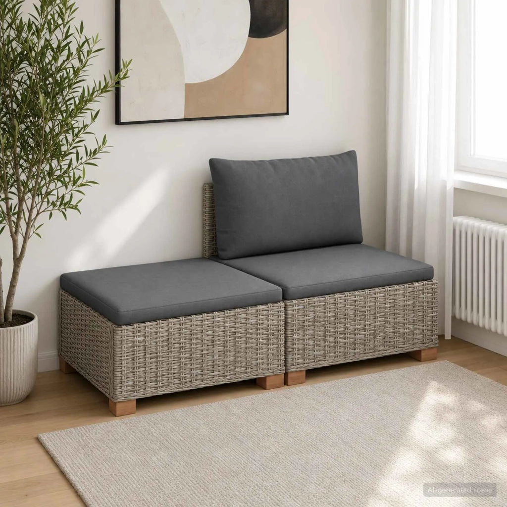 2 pz Set Lounge in Rattan con Cuscini GENDT Rattan naturale 42034410